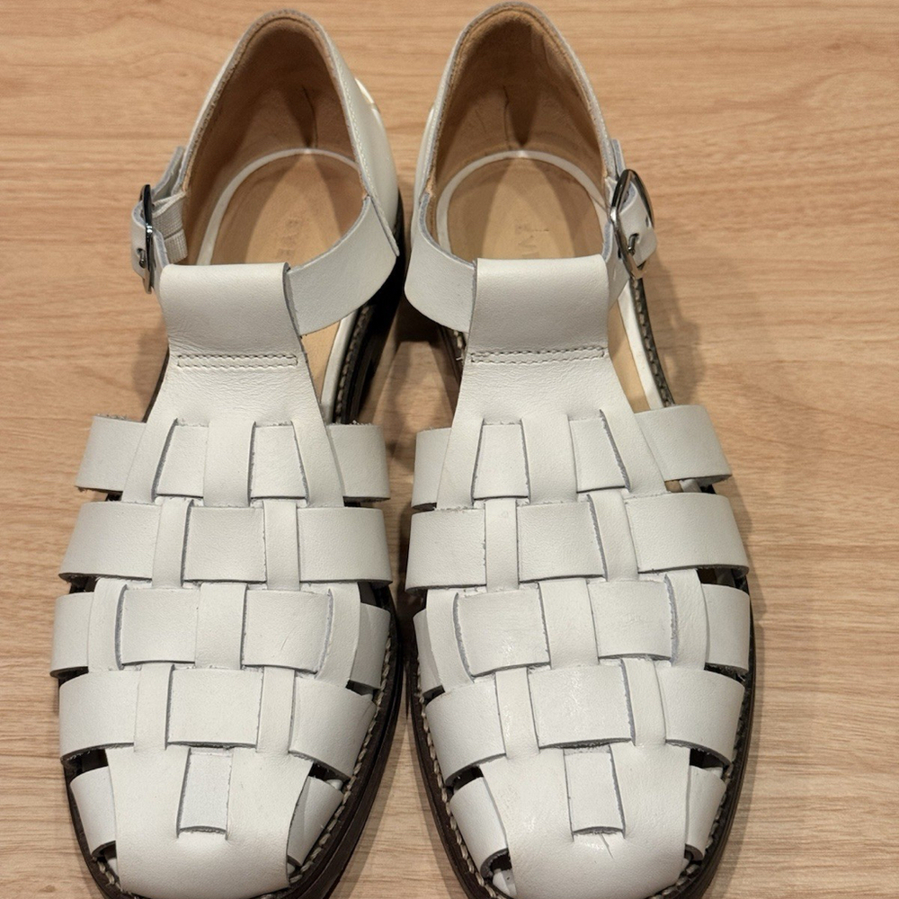 Everlane Womens WHITE Leather Adjustable Fisherman Sandals Shoe Size 8 - Picture 4 of 11